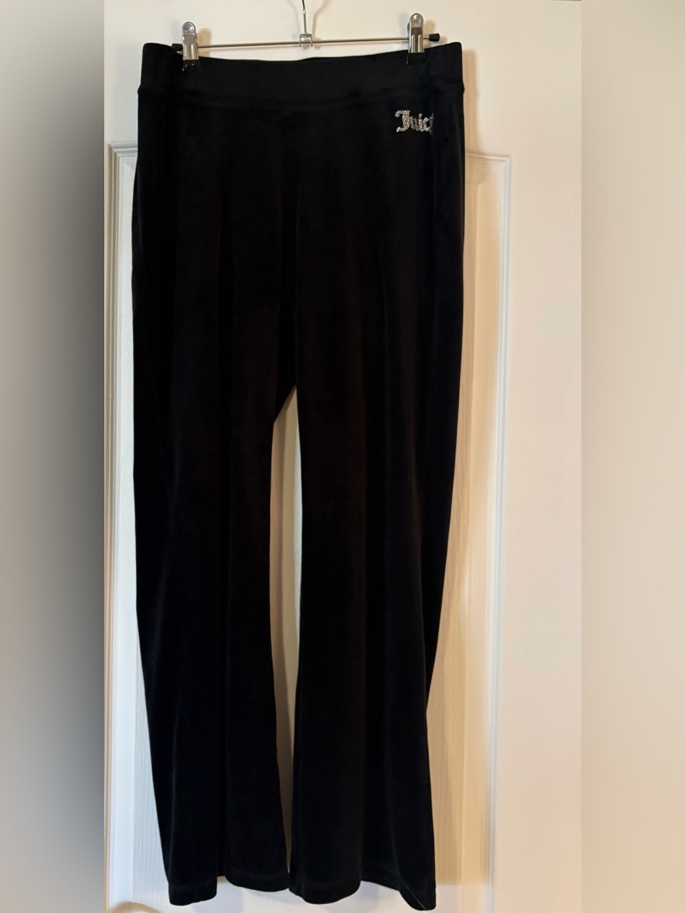 Juicy Couture Black Velour Joggers with Logo